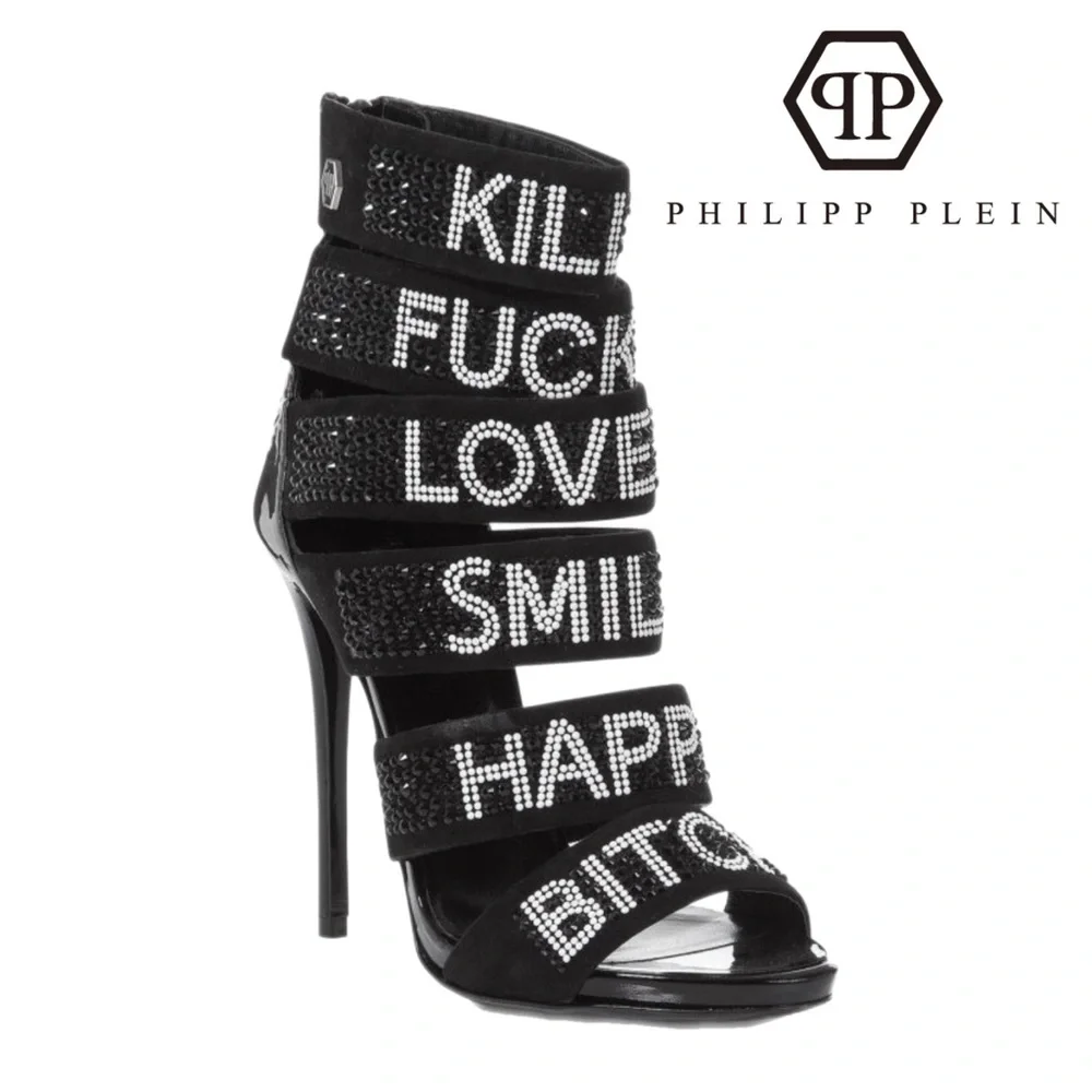 Philipp Plein ‘High Heel Zebra’ Crystal Strap Sandals • Rare 2016 Collection - Picture 5 of 12